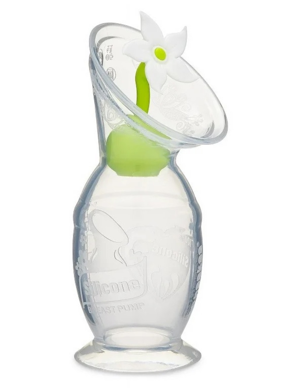 Clear Baby Bottle with Silicone Valve - Green Accent Haakaa Mom Kit